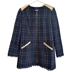 ASHRO Tweed and Gold Pea Coat